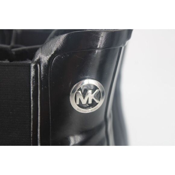 Michael Kors Women's Black Short Rubber Rain Boot Chelsea Ankle Size 10 M - Picture 10 of 12